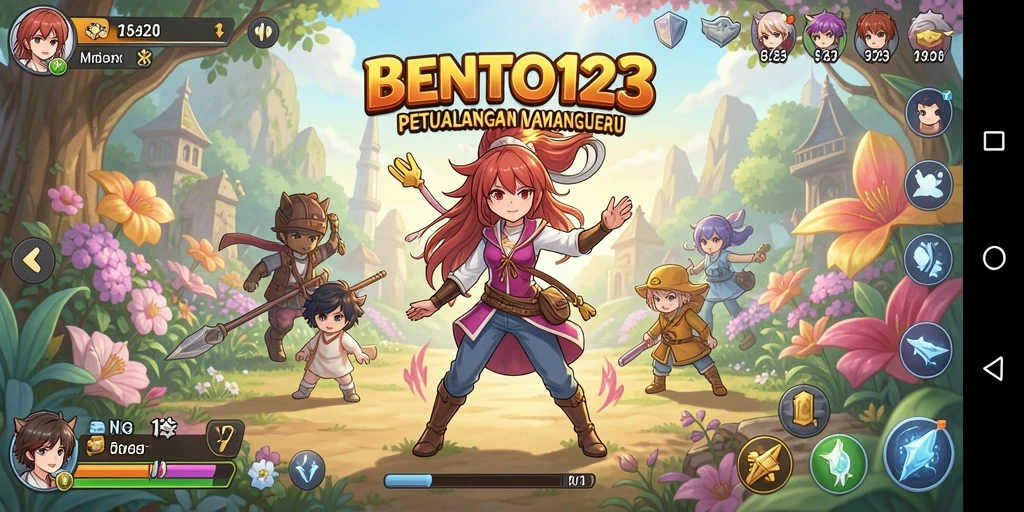 Tampilan karakter dan latar yang memukau dalam gameplay BENTO123.