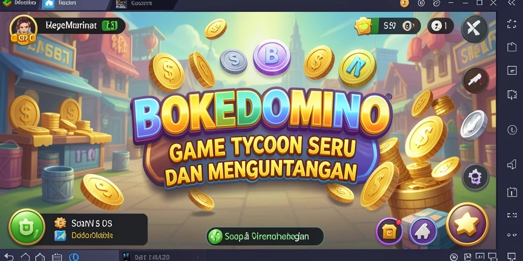 Screenshot gameplay BOKEDOMINO menampilkan strategi dan manajemen yang menarik.