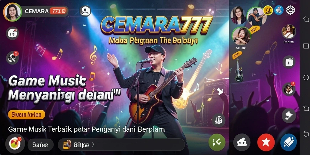 Screenshot CEMARA777 menampilkan pemain bernyanyi dengan penuh semangat.