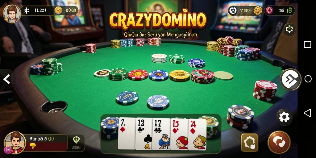 Tampilan gameplay QiuQiu yang seru di CRAZYDOMINO.