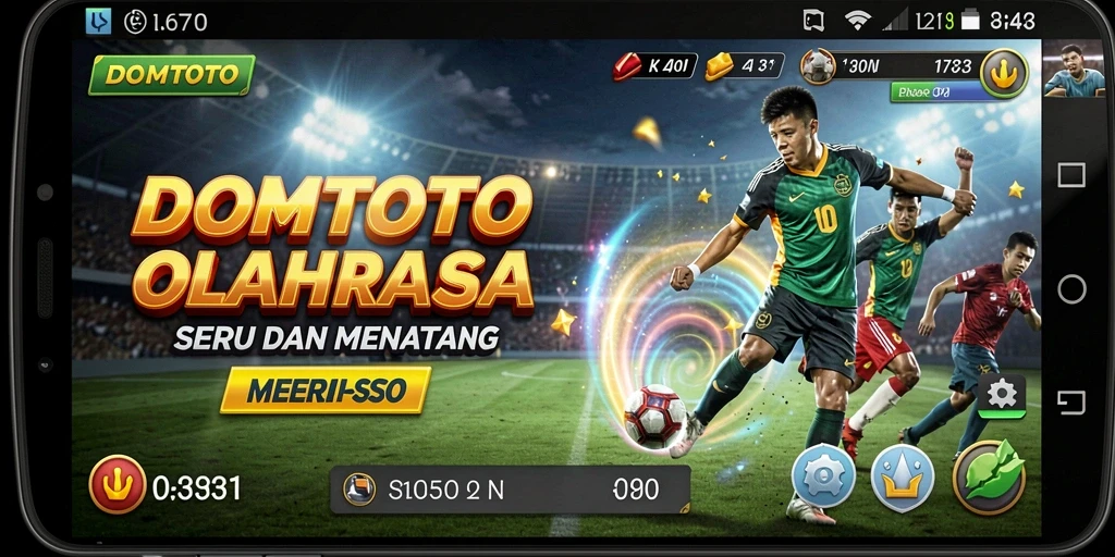 Screenshot DOMTOTO menampilkan momen seru dalam permainan olahraga.