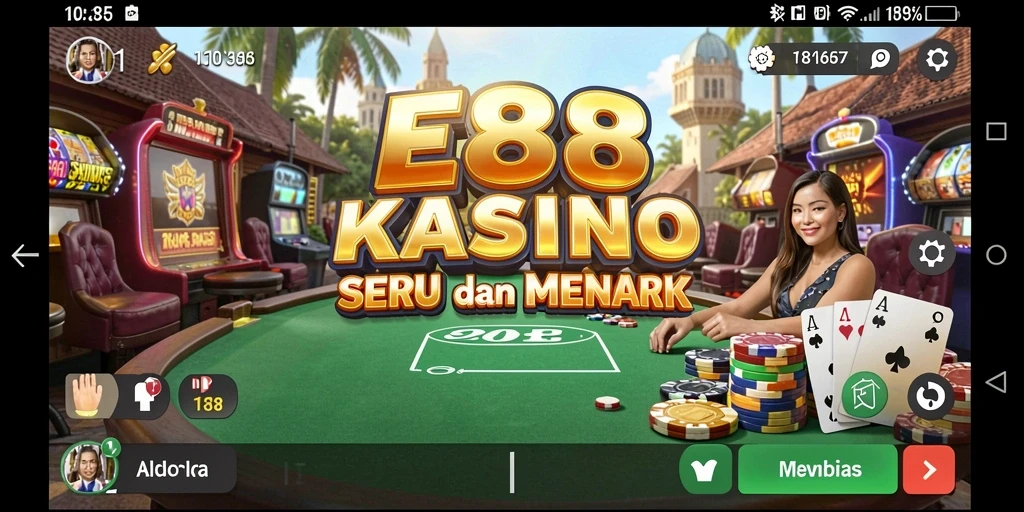 Tampilan gameplay seru dari permainan Kasino E88 yang mendebarkan.