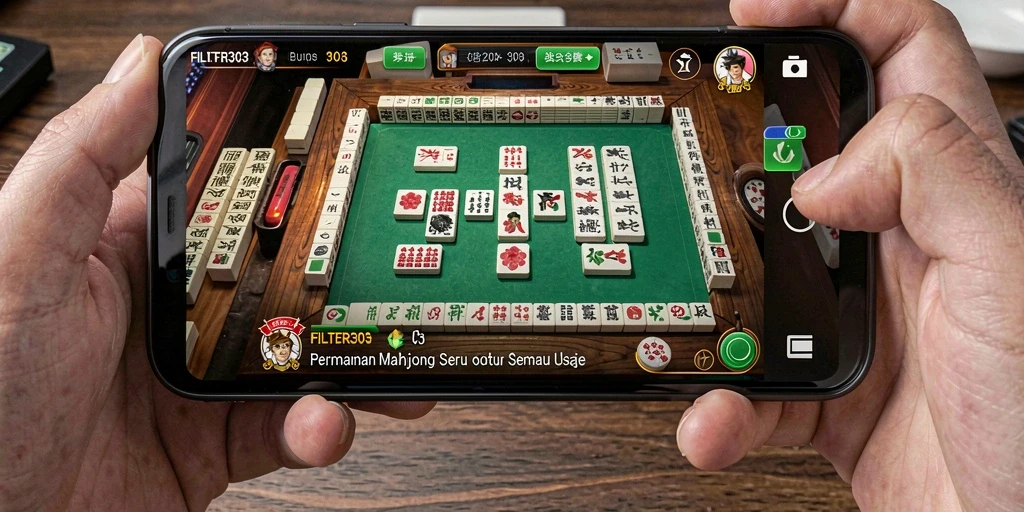 Screenshot gameplay dari FILTER303 menampilkan aksi Mahjong yang mengasyikkan.