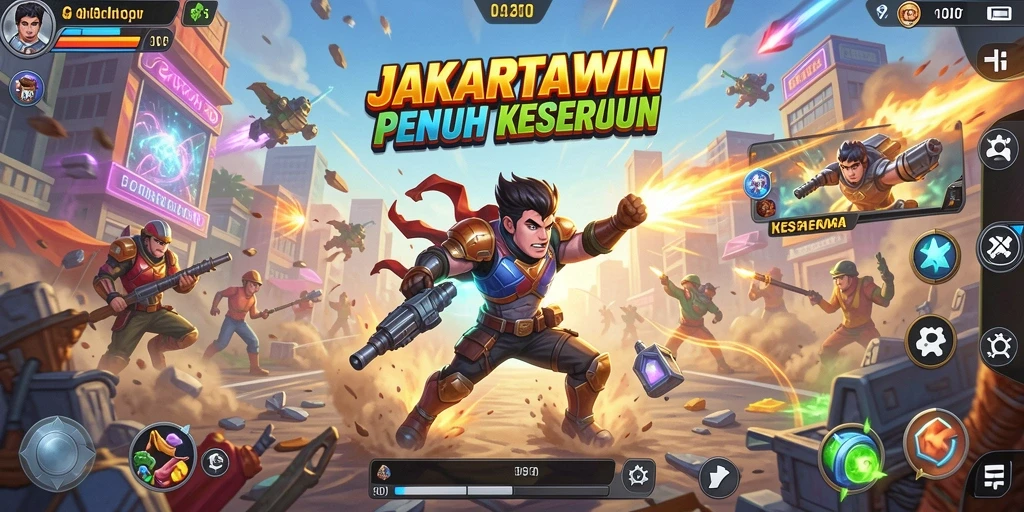 Tangkapan layar gameplay JAKARTAWIN menampilkan aksi seru dalam game Arcade.