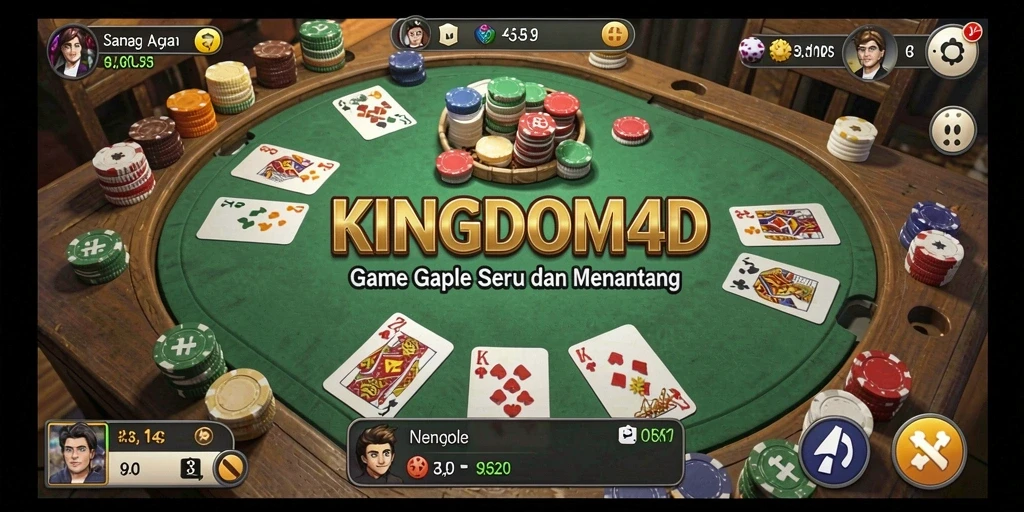Tampilan gameplay Gaple yang menarik di KINGDOM4D.