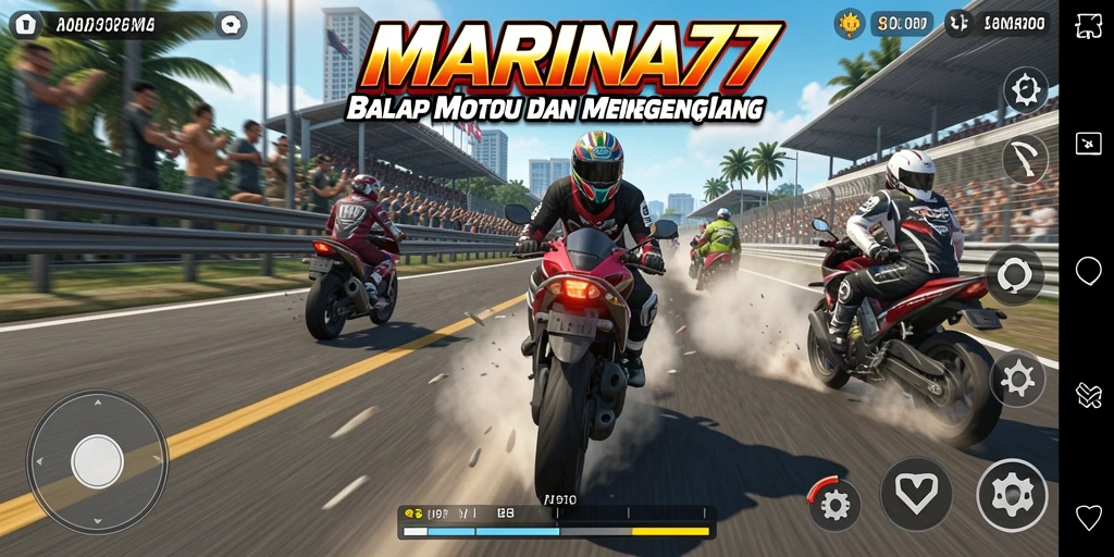 Tampilan menarik dari gameplay balap motor di MARINA77.