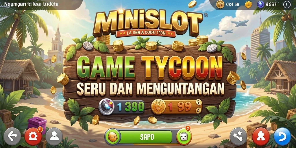 Menampilkan gameplay seru dalam membangun kasino Tycoon.