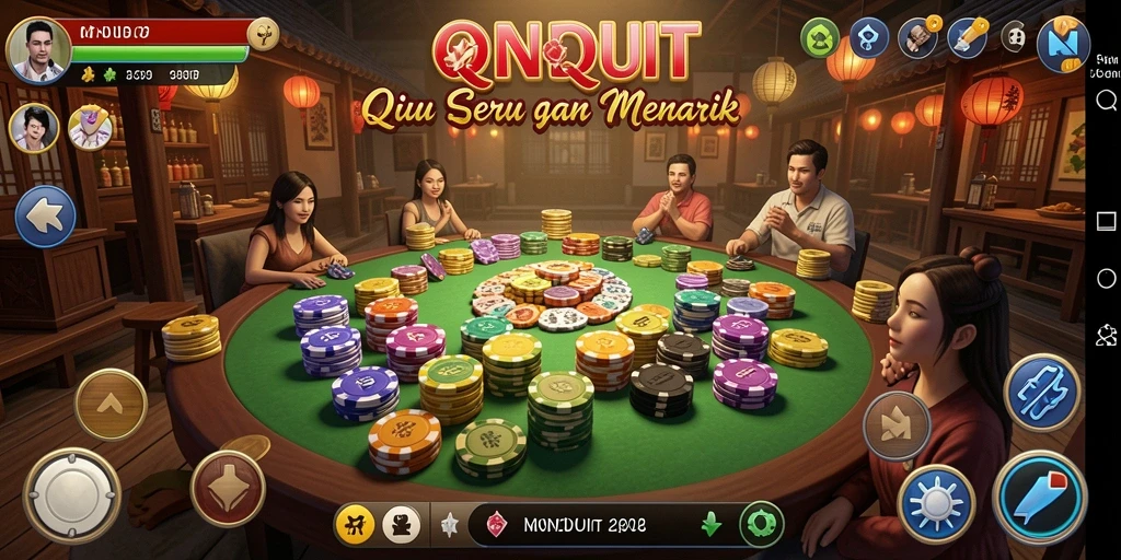 Tangkapan layar MNDUIT menunjukkan aksi permainan QiuQiu yang penuh ketegangan.