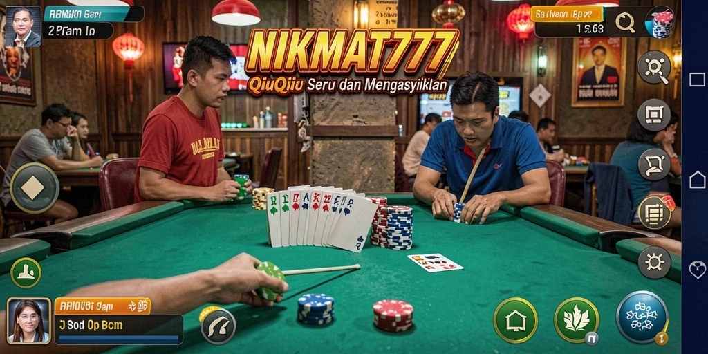 Tampilan gameplay seru QiuQiu di NIKMAT777 dengan teman-teman.