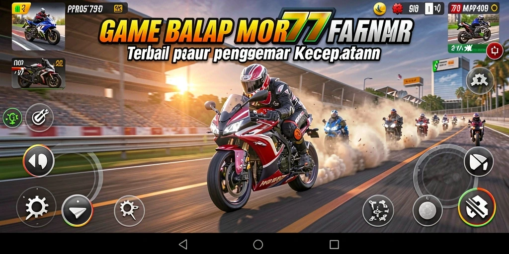 Gambaran gameplay menarik dari PANEN77 dengan aksi balap motor yang intens.