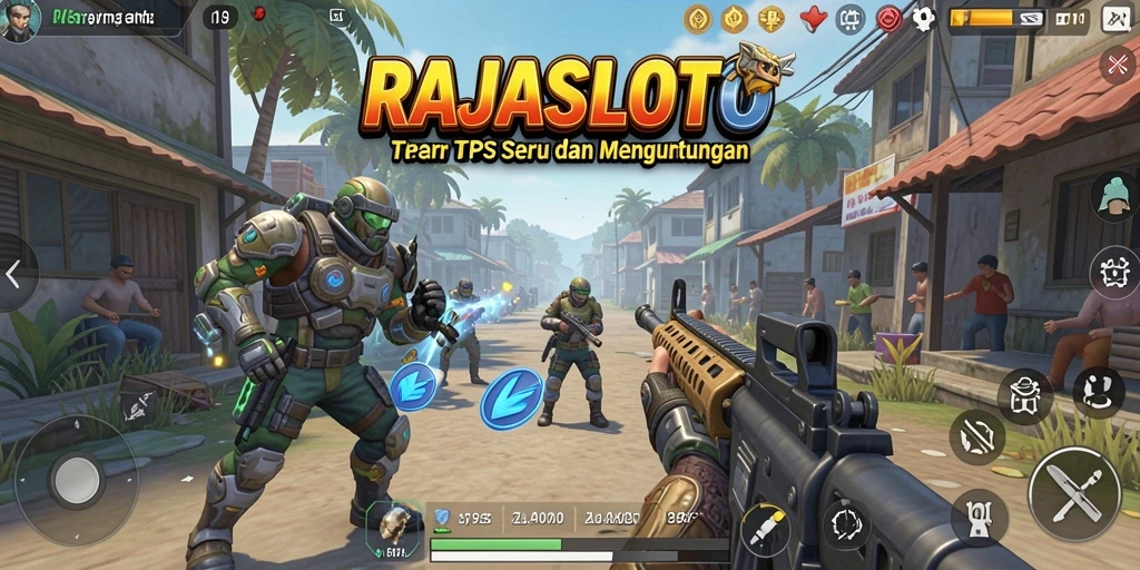 Screenshot <strong>RAJASLOTO</strong> menampilkan pemain yang bersemangat dalam permainan TPS.