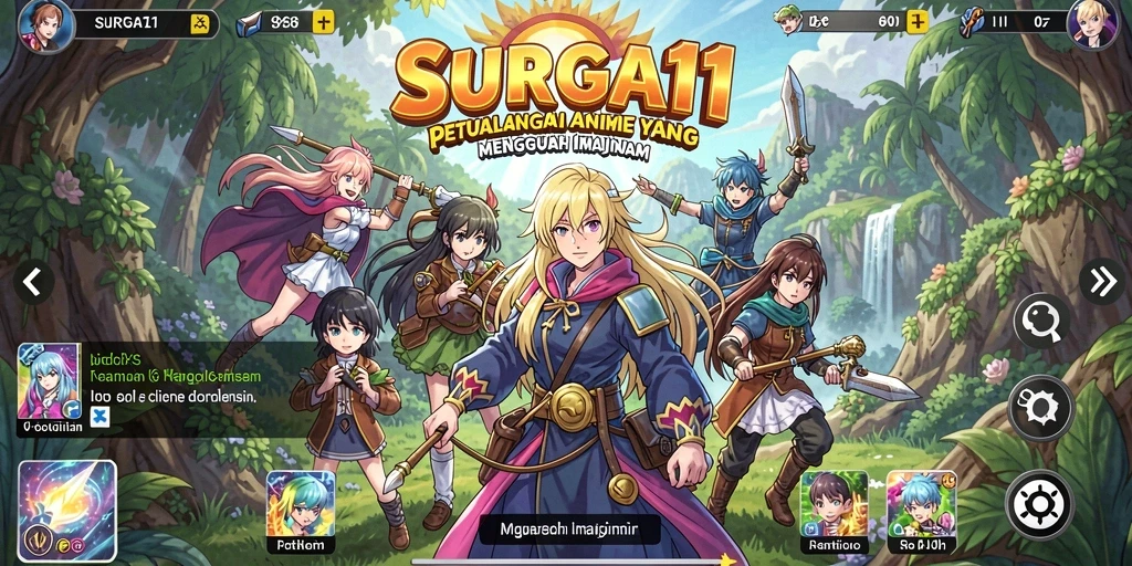 Tampilan permainan Anime yang menakjubkan di SURGA11, penuh aksi dan petualangan.