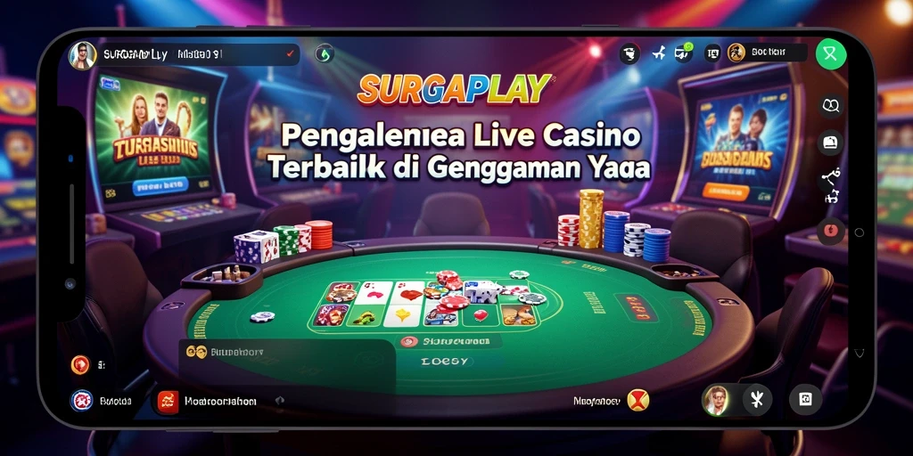 Screenshot SURGAPLAY menampilkan gameplay Live Casino yang mendebarkan.