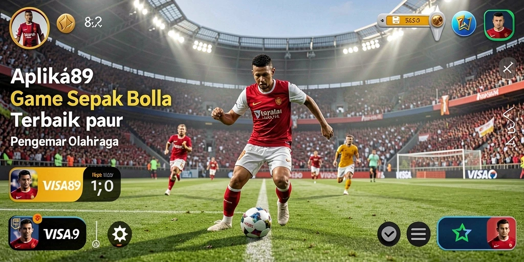 Tangkapan layar dari gameplay <strong>VISA89</strong> yang menunjukkan aksi sepak bola seru.