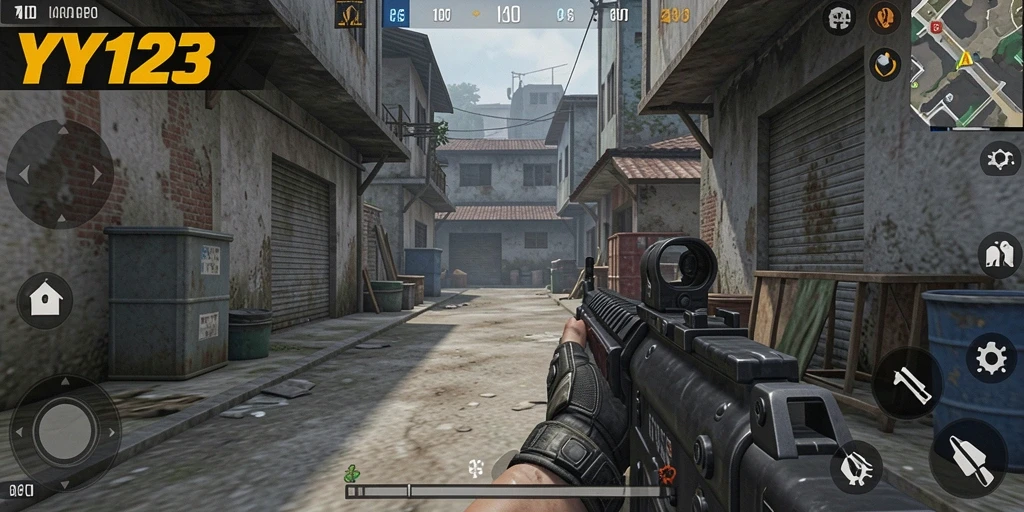 Screenshot gameplay YY123 yang menampilkan aksi pertempuran seru.